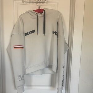 P.E Nation white cropped scuba hoodie sz M